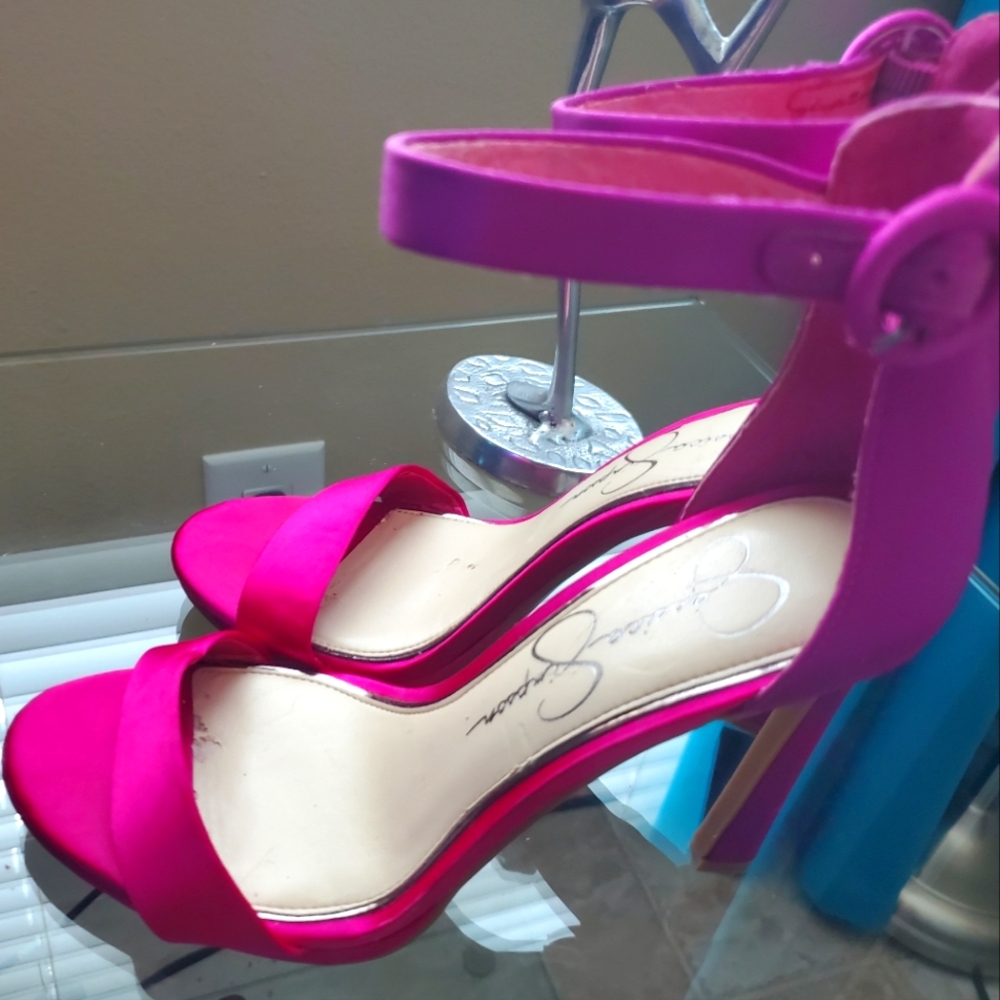 Jessica  Simpson 2 tone Pink wrap  around  shoes